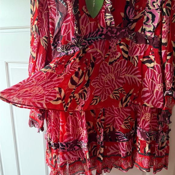 FARM Rio Red Ruffled Tiered Sundress - Picture 6 of 8